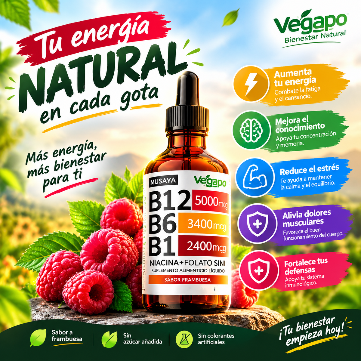 VITAMINA B12 CON FRAMBUESA