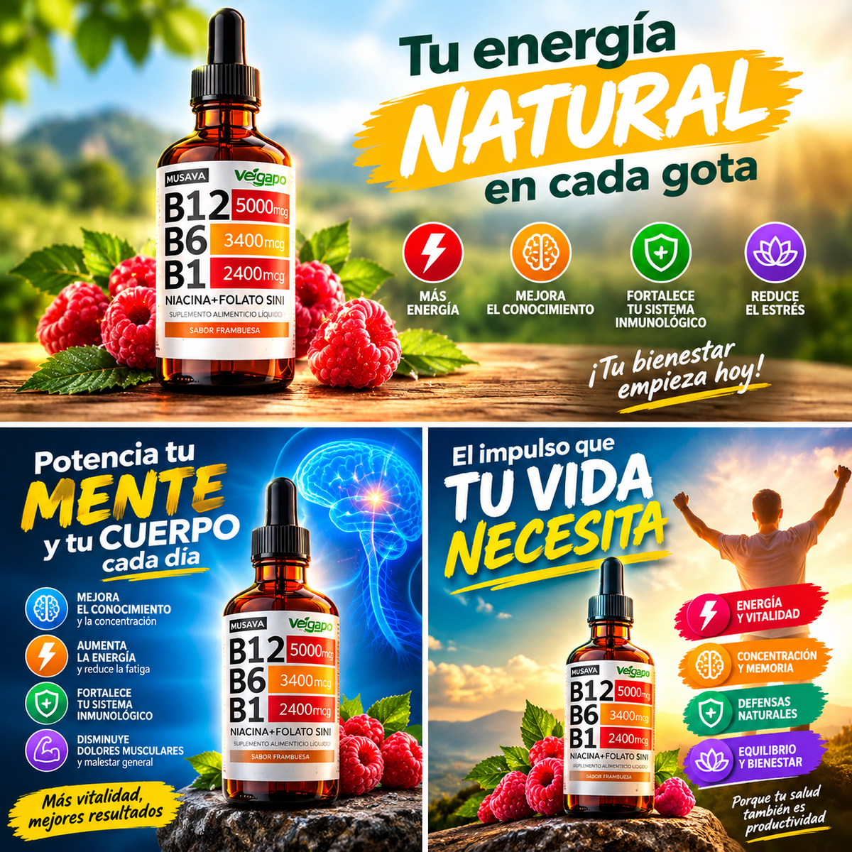 VITAMINA B12 CON FRAMBUESA